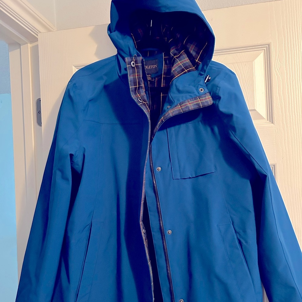 PENDLETON LADIES PLAID LINED RAIN JACKET SIZE XL ROYAL BLUE